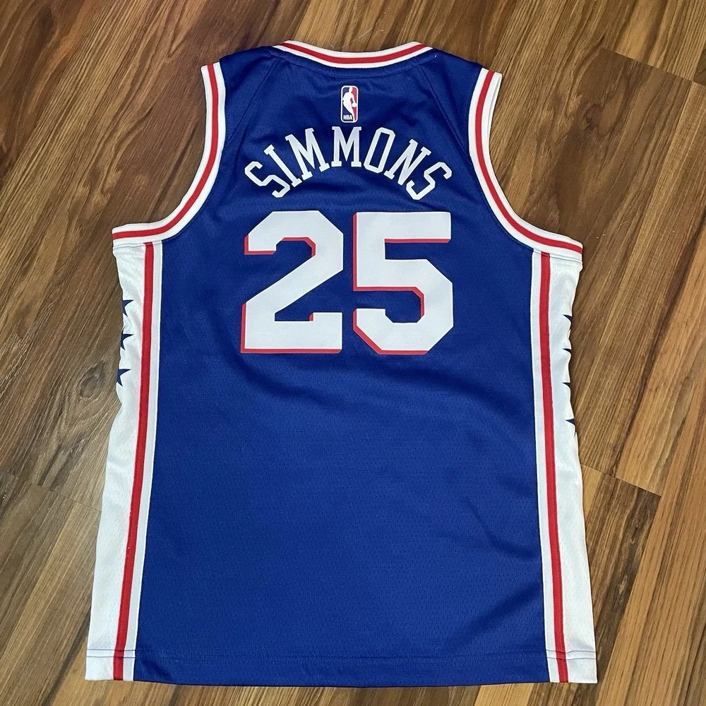 Nike Youth M NBA Philadelphia 76ers PHILA Ben Simmons #25 Swingman Jersey Blue